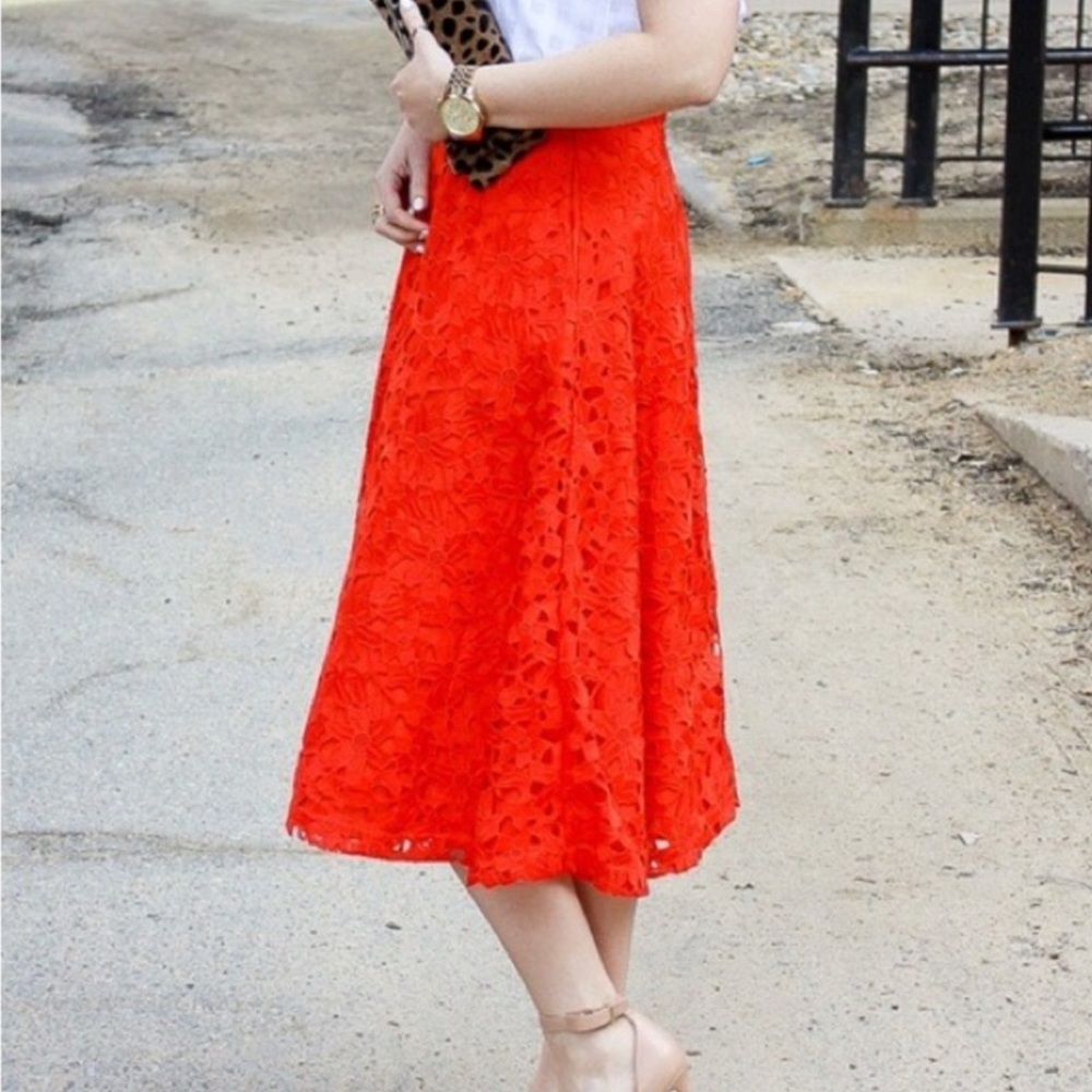 Banana republic, orange lace skirt, size 10, like new
